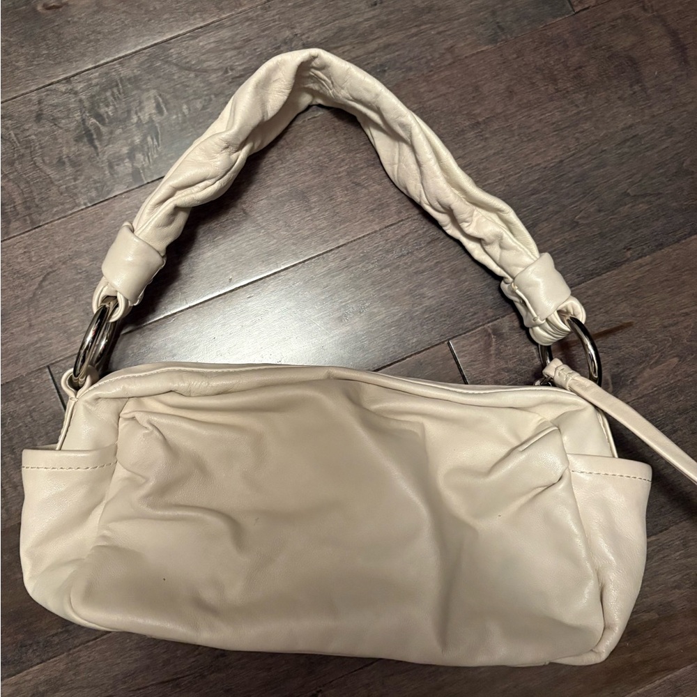 White leather Parker slouchy shoulder bag
